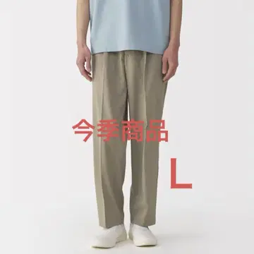 MUJI 신사용 통기성 턱 테이퍼드 팬츠 L