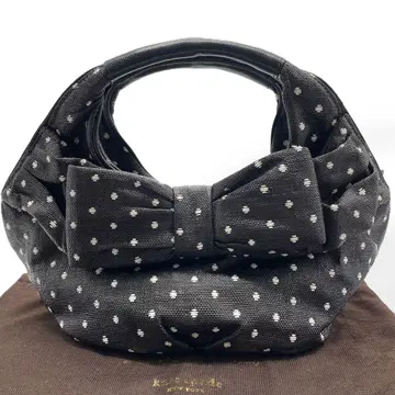미사용급 Kate Spade 핸드백 토트백 리본 스트로우 블랙