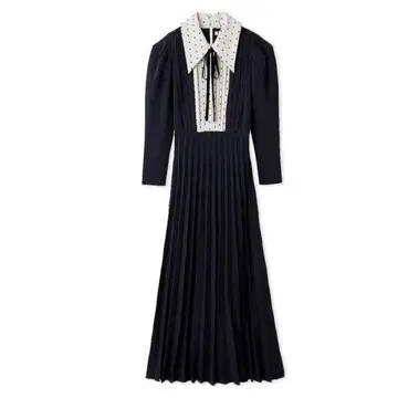SNIDEL 블라우스 카라 도킹 니트 원피스 NVY 0size