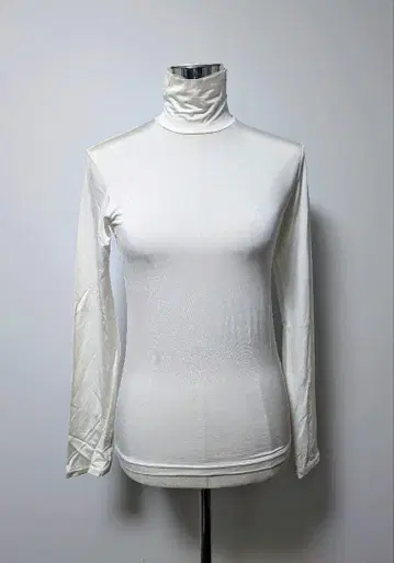 요지 야마모토 화이트 터틀넥 긴팔 상의