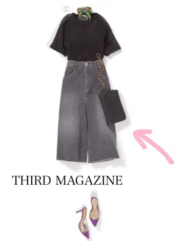 THIRD MAGAZINE 데님 팬츠 블랙 데님 멜로즈