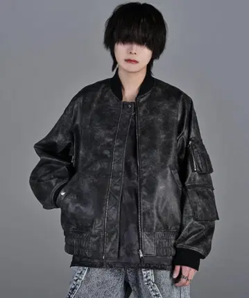 [ADRER] camouflage reversible MA-1 블루종