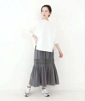 [ IENA ] 코튼 레이스 롱 스커트