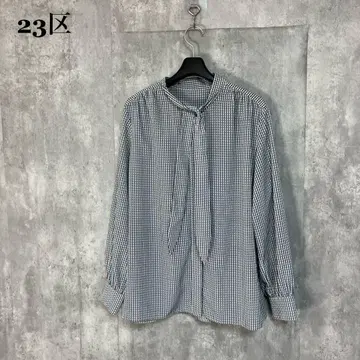 23구 하운드투스 프린트 보우타이 블라우스 44