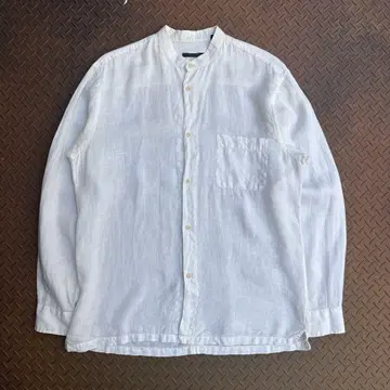 90s-00s ZegnaSport 제냐 린넨 Flax 스탠드 카라 셔츠