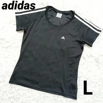 adidas 아디다스 티셔츠 블랙 L 쓰리 라인 만국기 택 레어