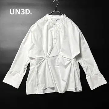 UN3D. 안스 리드 아지메 턱 디자인 블라우스 코튼