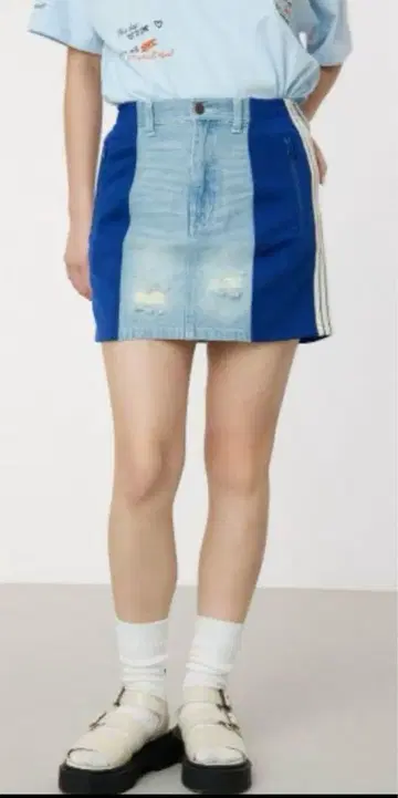 새상품급 커스텀 트랙 DENIM MINI SK 데님 미니 스커트 저리 M
