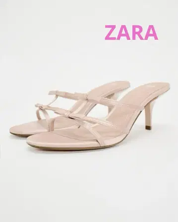 ZARA 리본 새틴 힐 샌들 미사용