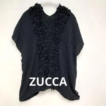 ZUCCA 주카 여성용 도트 슬리브리스 루즈한 블라우스 M 사이즈
