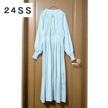 고품질 SHIPS 허리 셔링 플리츠 원피스 24SS