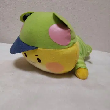 컬러풀 피치 누워 있는 봉제 인형 시바