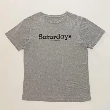 SATURDAYS SURF NYC 전면 로고 프린트 티셔츠 그레이 M