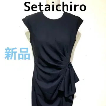 택 포함 새상품 Setaichiro 블랙 랩 드레스