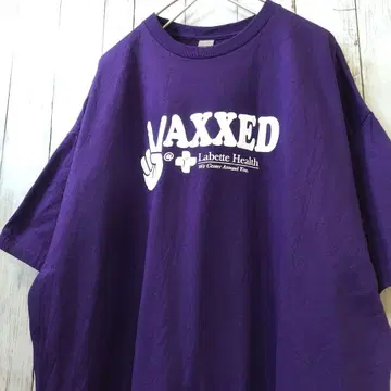 GILDAN VAXXED 빅 사이즈 티셔츠 퍼플 2XL 구제 의류