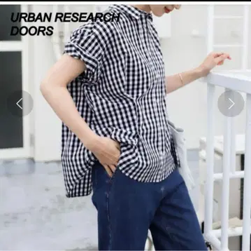 URBAN RESEARCH DOORS 깅엄 체크 반팔 셔츠
