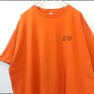 길단 LDD 빅 사이즈 프린트 티셔츠 오렌지 XL 상당 해외 구제 의류