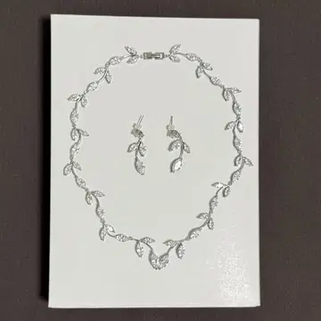 KetC 마키스 리프 목걸이 및 귀걸이 세트 리프 모티브