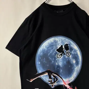 E.T 무비 티셔츠 스필버그 블랙 L 사이즈 구제 의류 영화 SF