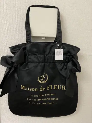 Maison de FLEUR 토트백 블랙 리본 포함 미사용 새상품