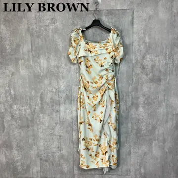 LILY BROWN 24SS 스퀘어 넥 로즈 프린트 원피스 0