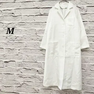 R4972 [ M ] 테일러드 롱 코트 스프링 코트 코튼 혼방 화이트