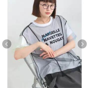 iriey 아이리 시어 레이어드 로고 티셔츠