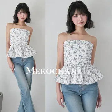 다리치 플라워 벌룬 베어 탑 화이트