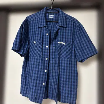 THE FLAT HEAD 체크 무늬 반팔 셔츠 L
