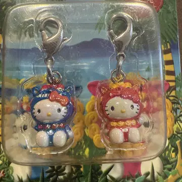 지역 키티 오키나와 한정 시사 2개 세트 지퍼 마스코트 2002년 제작