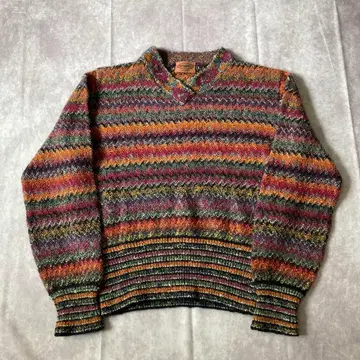 미쏘니 MISSONI 모헤어 혼방 니트 오렌지 택 멀티 컬러 46