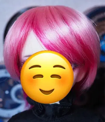7-8인치 가발 핑크 헤어 숏