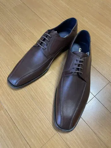 미사용품: 천연 가죽, 가죽 밑창 다크 브라운 24.5cm