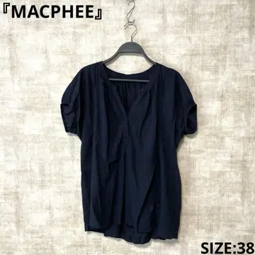 일본제 [ MACPHEE ] 반팔 블라우스 네이비 SIZE 38
