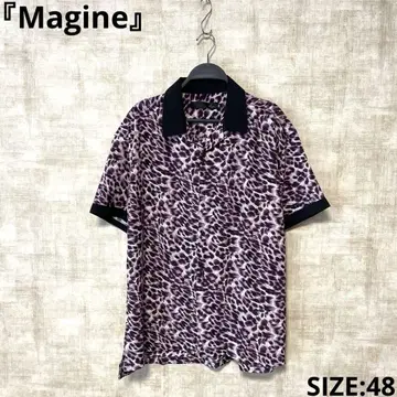[Magine] 레오파드 무늬 반팔 셔츠 오픈 카라 셔츠 SIZE 48