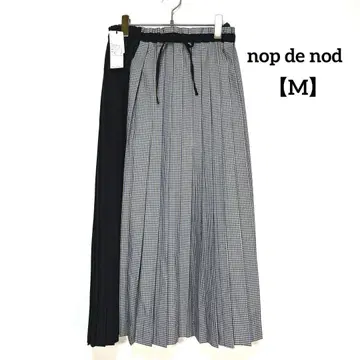 nop de nod [M] 신품 택 포함 도킹 스커트 체크 무늬 플리츠