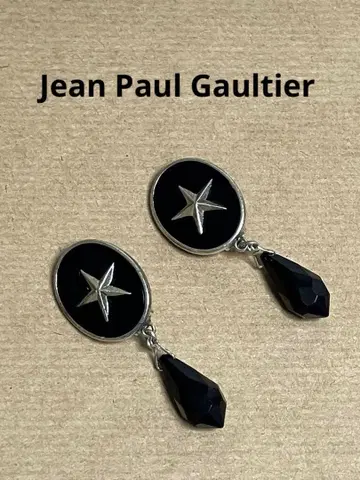 Jean Paul Gaultier 별 드롭 귀찌 오닉스