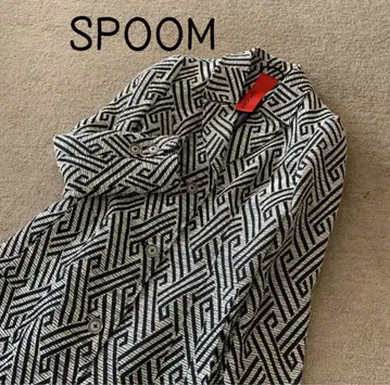 새상품급 SPOOM 스품 스프링 코트 기하학적 개성 롱 코트 레어