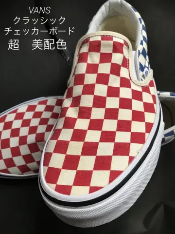 VANS 슬립온 CHECKERBOARD RED/BLUE