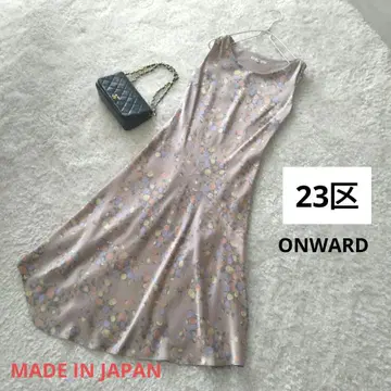 23구 온워드 카시야마 새틴 슬리브리스 원피스 비대칭 일본제