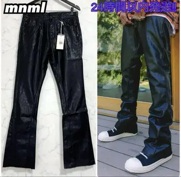 MNML 최저가 새상품 인조 가죽 팬츠 플레어 부츠컷 스택 32