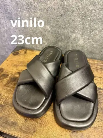 vinilo 크로스 스트랩 샌들 블랙 23cm