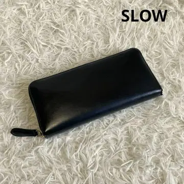 SLOW S0659G 라운드 지퍼 가죽 롱 지갑 장지갑