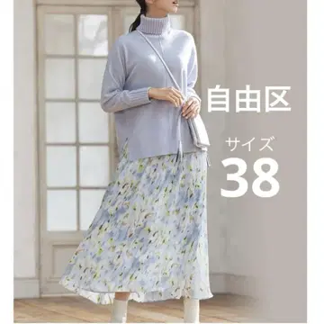 자유구 에리카 플라워 프린트 스커트 허리밴딩 안감 큐프라