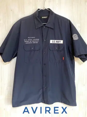 AVIREX U.SNAVY 반팔 셔츠 L 사이즈 네이비