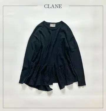 CLANE 클라네 밑단 비대칭 크루넥 티셔츠