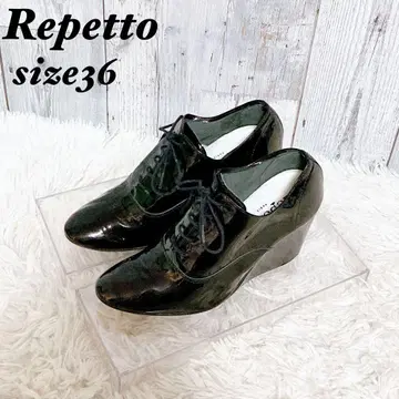 [새상품급] repetto 레페토 에나멜 레이스업 슈즈 웨지솔