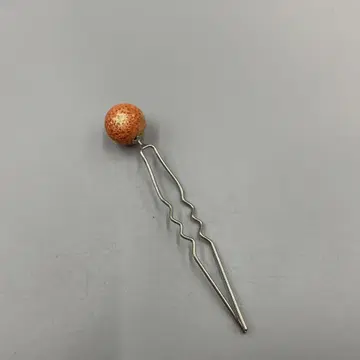 057 오렌지 장식 구슬 머리 장식 비녀 헤어콤