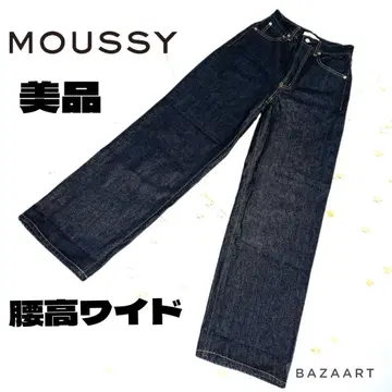 MOUSSY 마우지 허리 와이드 하이웨스트 데님 팬츠 플레어 배기