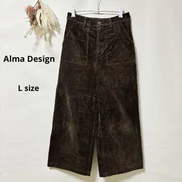 알마디자인 Alma Design 코듀로이 와이드 팬츠 브라운 L